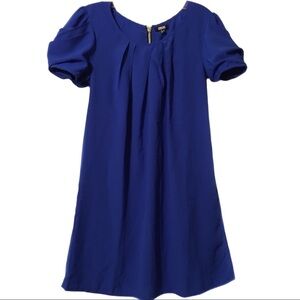 ASOS blue puff‎ sleeve zipper back dress size 4 US